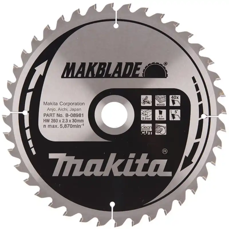 MAKITA B-32770 Kreissägeblatt 260x30mm 40Z=old B-08981 Meistverkauft