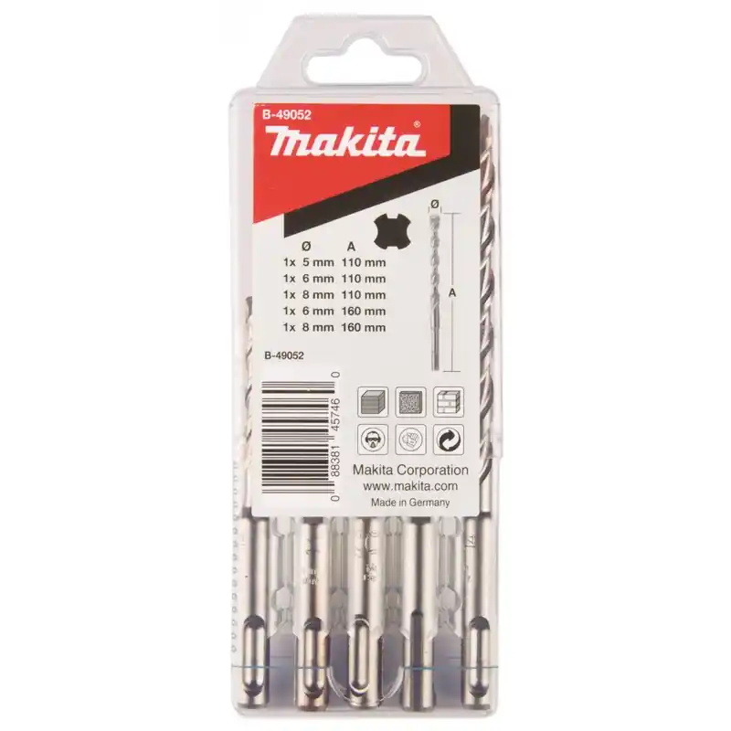 Makita B-49052 SDS-V-PLUS-Bohrer-Set Nr.2 5-8mm 5st. 5-teilig Neuheit