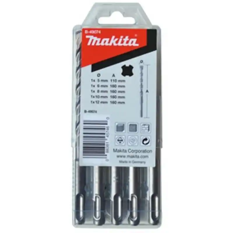 Makita B-49074 SDS-V-PLUS-Bohrer-Set 5-12mm 5st. Direkt Vom Hersteller