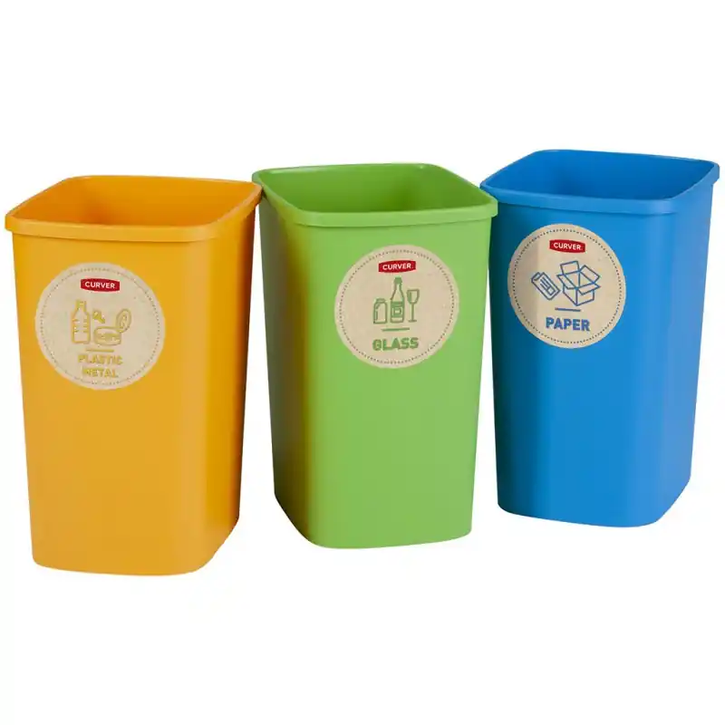 CURVER ECO Friendly 3x10L Mülltrennungssystem (blau, grün, gelb) 02173-999 Sale