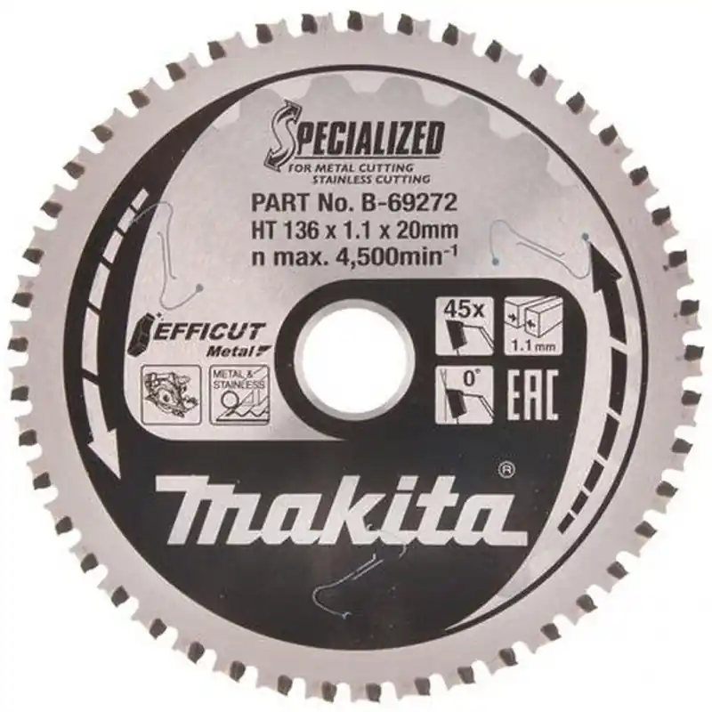 Makita B-69272 TCT Efficut Sägeblatt, das Metall 136x20mm 45Z Abverkauf