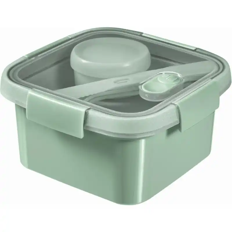 Preiswert CURVER SMART TO GO 1,1L Lunchbox mit Besteck 16x16x9cm Mint 00950-Q19