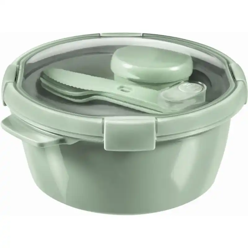 Markenprodukt CURVER SMART TO GO 1,6L Lunchbox mit Besteck Zubehör 22x11cm Mint 00921-Q19