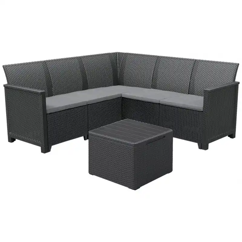 Neuheit KETER ELODIE CORNER 5 SEATER Ecksofa-Set, graphit/grau 17210776