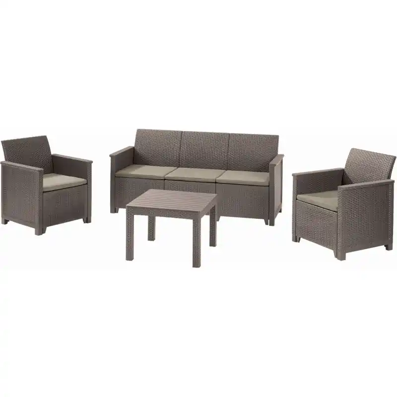 KETER ELODIE 3 SEATER Lounge-Set 4-tlg., cappuccino/sand 17209489 Rabatt