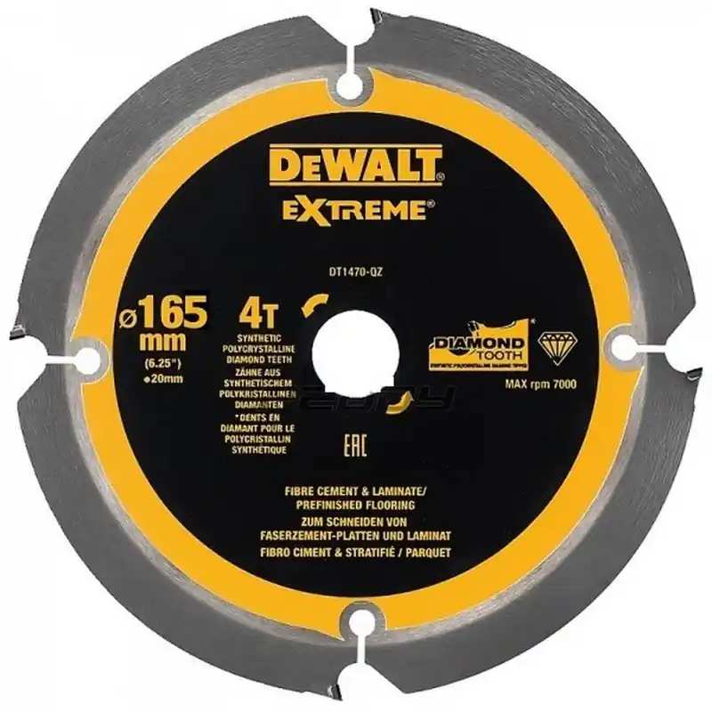 Meistverkauft DeWALT DT1471-QZ Faserzement-Sägeblatt, 165 x 20 mm, 4Z