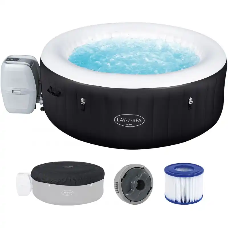 Preisknaller BESTWAY Lay-Z-Spa Miami AirJet Whirlpool, 180 x 66 cm, 2-4 Personen 60001