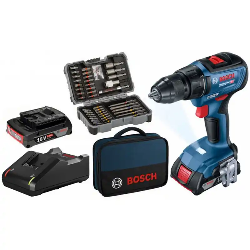 Sofort Bestellen BOSCH Set GSR 18V-50 + 2x 2,0Ah + GAL 18V-20 Schrauberbit-Satz 43-tlg 06019H5004