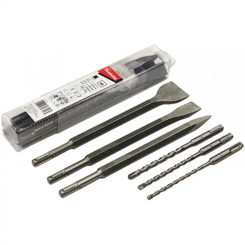 Nur Heute Makita D-58920 Werkzeug-Set, Bohrer/Meißel SDS-plus, 6 tlg.