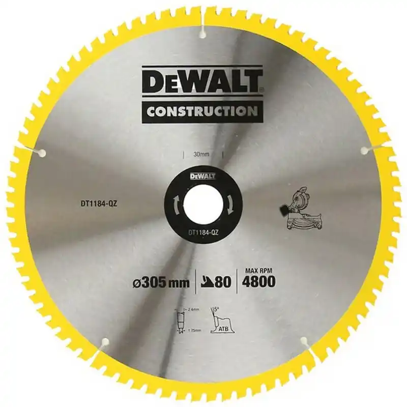 Top-Preis DeWALT DT1184-QZ Sägeblatt 305 x 30mm, 80 Zähne , ATB 5°
