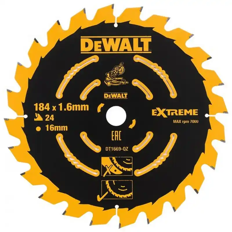 DeWALT DT1669-QZ Kreissaegeblatt 184 x 16 mm, 24WZ Heißes Angebot