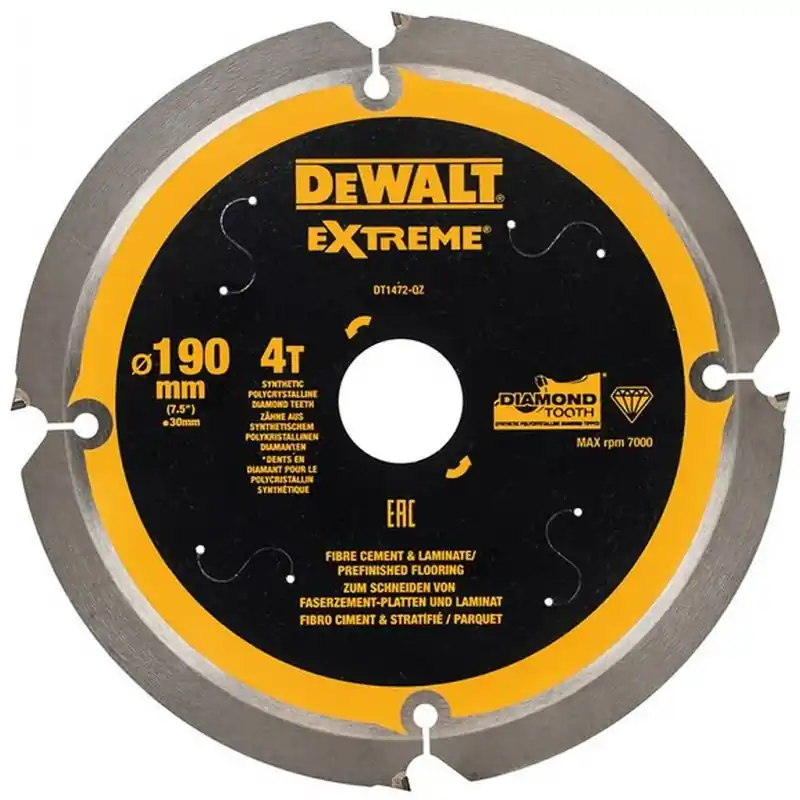 DeWALT DT1472-QZ Faserzement-Sägeblatt, 190 x 30 mm, 4Z Must-Have