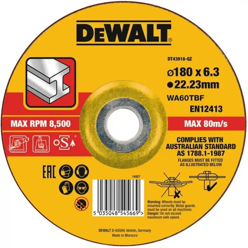 Finale Aktion DeWALT Schruppscheibe,Metall, gekröpft 180 mm DT43918