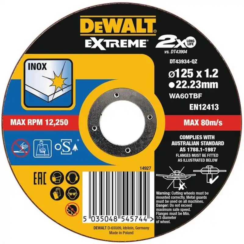 DeWALT DT43934-QZ Trennscheibe gerade 1 Stück 1St. Abverkauf