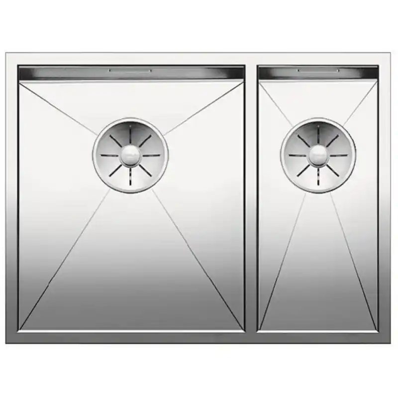 BLANCO Unterbauspüle ZEROX 340/180-U Edelstahl Steelart InFino Ablauf Becken links 521613 Neuheit