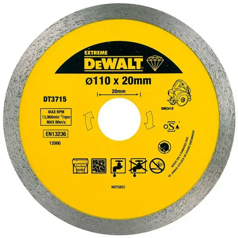 DeWALT DT3715-QZ Diamant-Trennscheibe 110 x 20 mm, Segmenthöhe 8 mm Abverkauf
