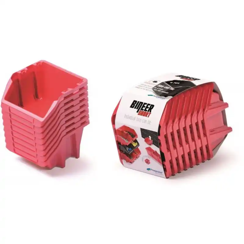 Prosperplast BINEER SHORT SET Werkstattbehälter, 144x118x84mm, 8 Stück, rot KBISS15 Zertifiziert
