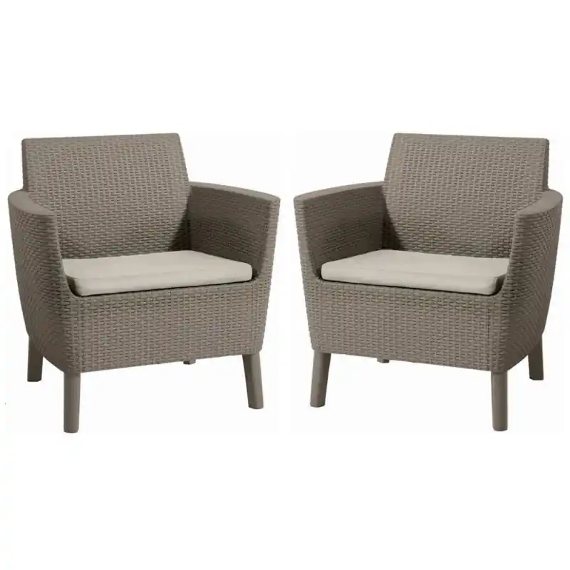 Highlight KETER SALEMO DUO Sessel 2 St., 74 x 67 x 76 cm, cappuccino/beige 17209040