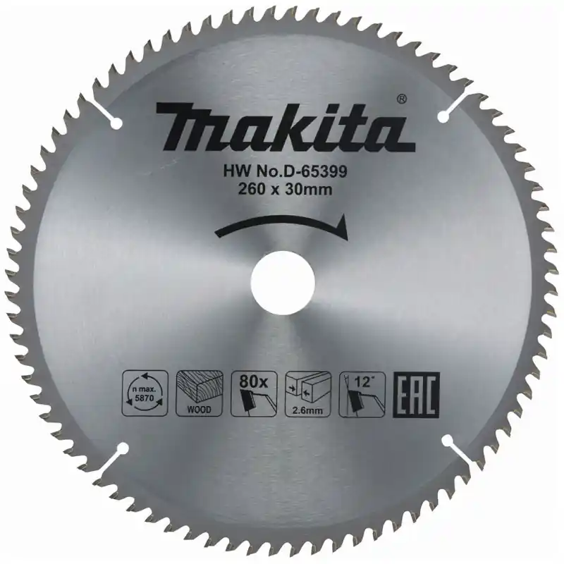 Abverkauf Makita D-65399 Sägeblatt 260 mm x 30 mm 80Z