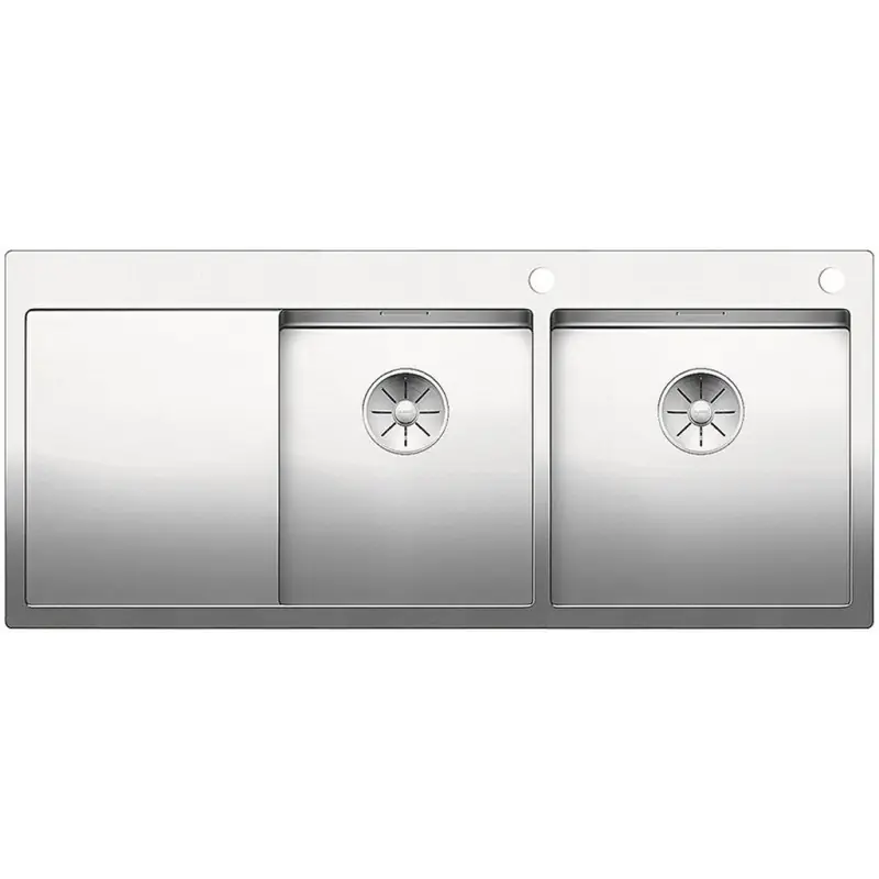 Neuheit BLANCO Einbauspüle CLARON 8 S-IF Edelstahl Steelart InFino Ablauf Becken rechts 521651