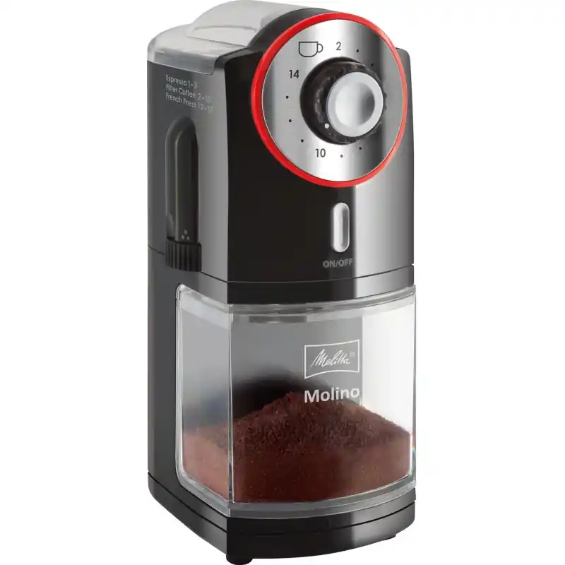 Top-Seller Melitta Molino Kaffeemühle, schwarz-rot