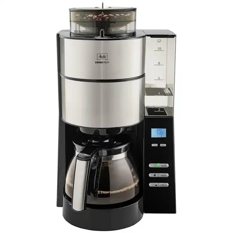 Bestseller Melitta AromaFresh Filterkaffeemaschine ohne entnehmbaren Wassertank, silber-schwarz