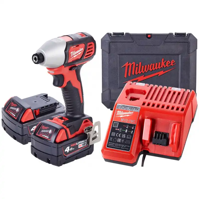 Sichere Zahlung Milwaukee M18 BID-402C Akku-Schlagschrauber 2x4.0 Ah, Transportkoffer 4933443580