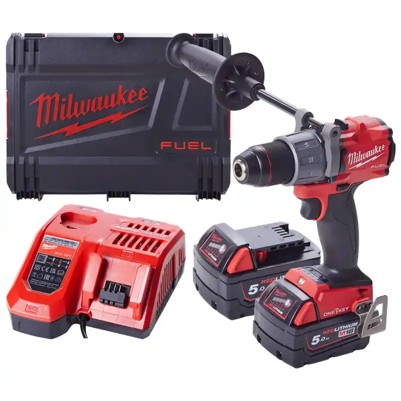 Milwaukee M18 ONEPD2-502X Akku Schlagbohrschrauber 2x5.0 Ah, HD Box 4933464527 Schneller Versand