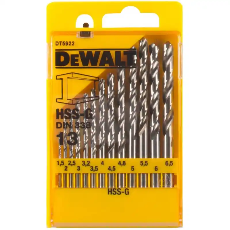 Nur Heute DeWALT DT5922-QZ Satz Bohrer für Metall HSS-G DIN 338, 13 Stück
