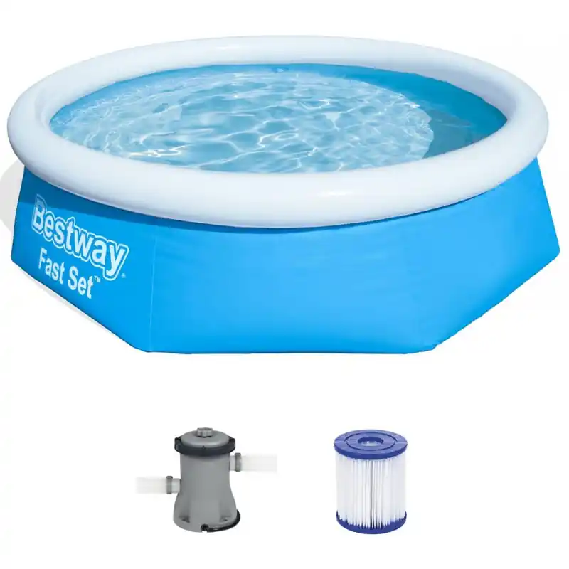 BESTWAY Fast Set Pool 244 x 66 cm, mit Filterpumpe 57268 Direkt Vom Hersteller