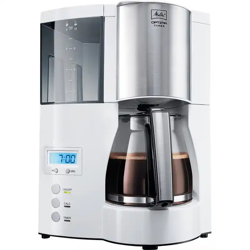 Melitta Optima Timer Filterkaffeemaschine, Weiß Rabatt