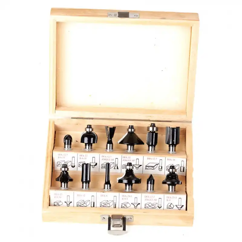 Top-Seller HiKOKI 500507 12 Stück Fräser-Bit-Set 8 mm in Holzbox