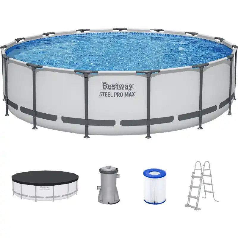 Angebot BESTWAY Steel Pro Max Frame Pool 457 x 107 cm, Komplett-Set mit Filterpumpe 56488