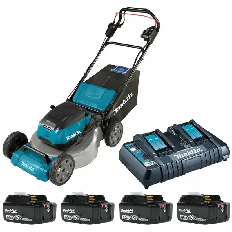 Schnäppchen Makita DLM462PT4 Akku-Rasenmäher 460 mm Li-ion LXT (4x5,0Ah/18V)