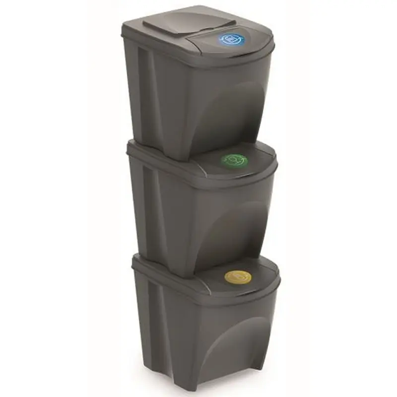 Prosperplast SORTIBOX Mülltrenner 3x25l, Grau IKWB25S3 Mega-Angebot