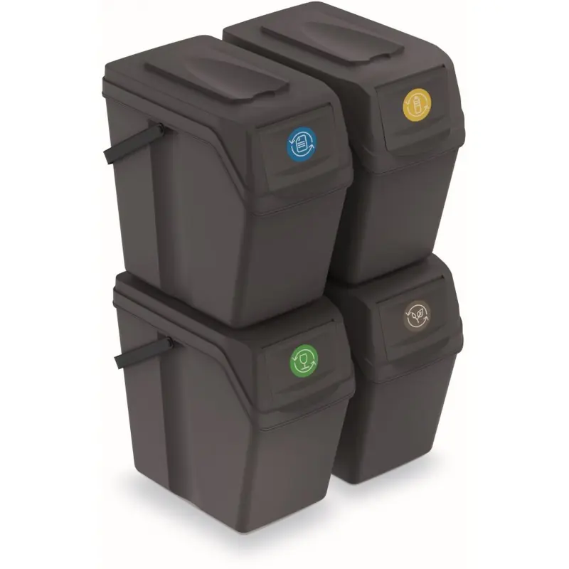 Prosperplast SORTIBOX II Mülltrennsystem 4x25l, anthrazit ISWB25S4 Neuheit