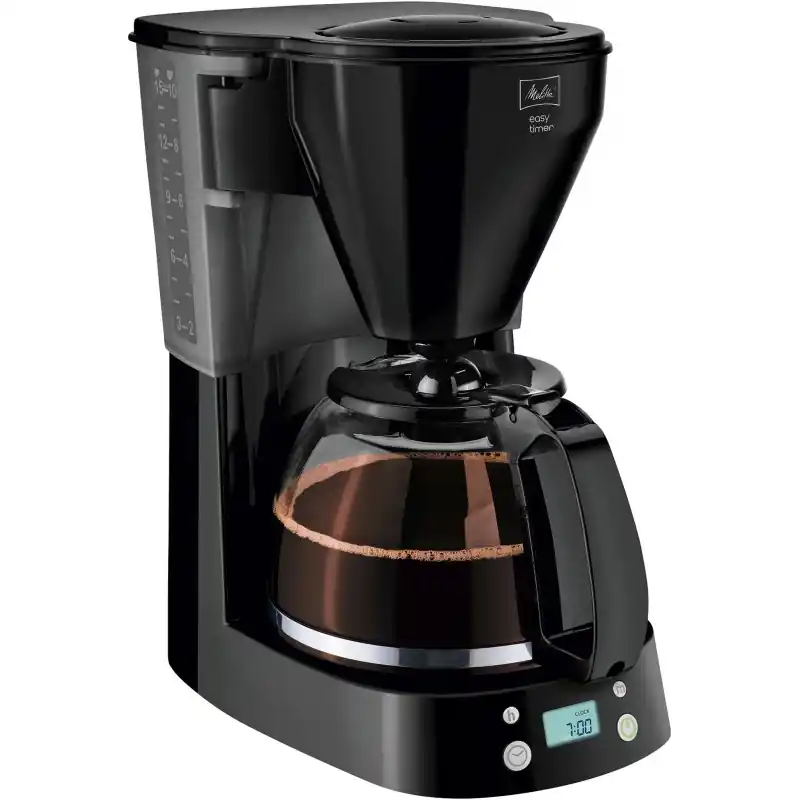 Zertifiziert Melitta Easy Timer Glas Filterkaffeemaschine, schwarz