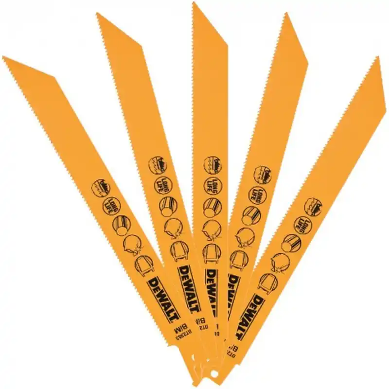 Top-Angebot DeWALT DT2353-QZ Bimetall-Säbelsägeblatt 203 mm zum Metallschneiden, 5 Stk.