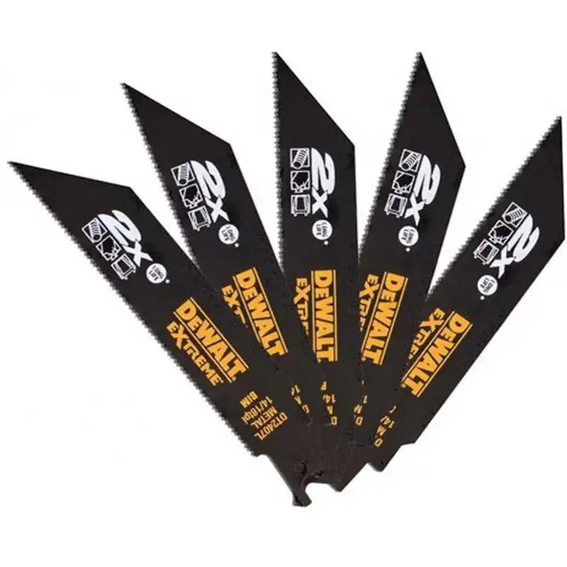 Versand Am Gleichen Tag DeWALT DT2407L Extreme Bimetall-Säbelsägeblatt, 152 mm, zum Metallschneiden, 5 Stk