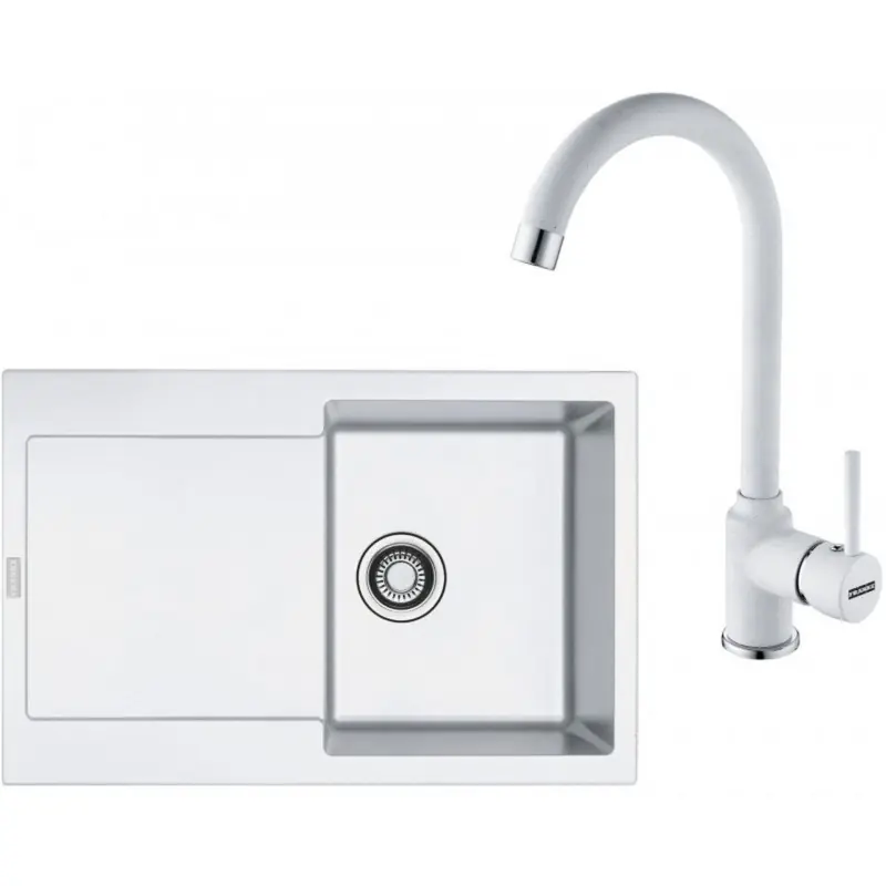 Heißes Angebot Franke SET G168 (Küchenspüle MRG 611 + Einhebelmischer FP 9000.094) Glacier 114.0587.949