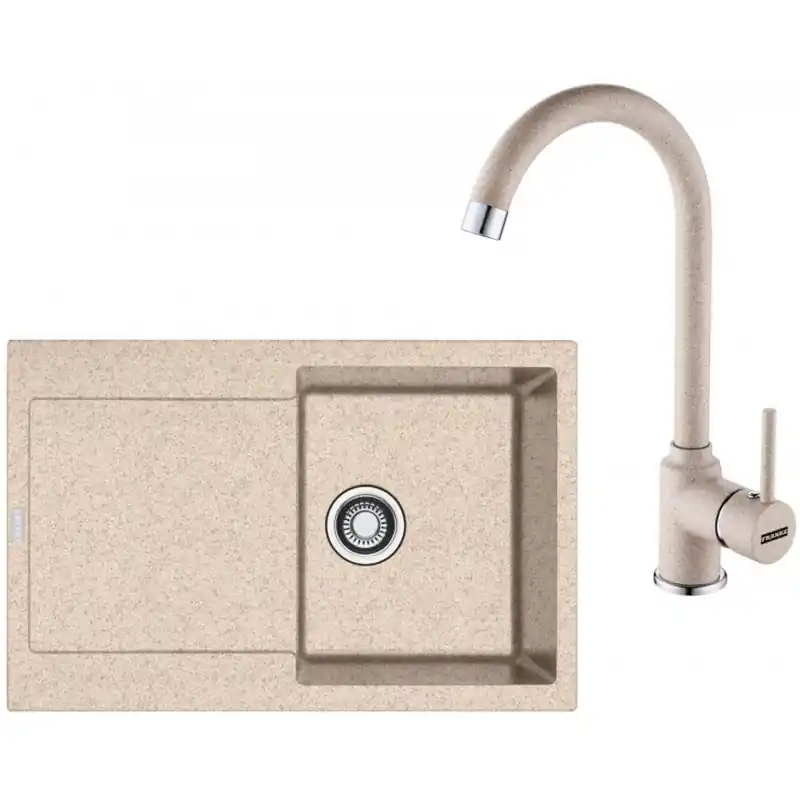 Preiswert Franke SET G168 (Küchenspüle MRG 611 + Einhebelmischer FP 9000.085) Beige 114.0587.978
