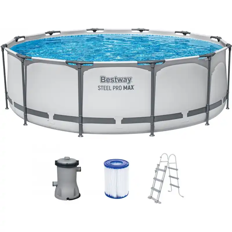 BESTWAY Steel Pro Max Frame Pool 366 x 100 cm, Set mit Filterpumpe 56418 Rabatt