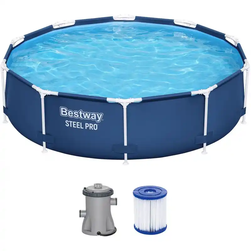 Top-Seller BESTWAY Steel Pro Frame Pool 305 x 76 cm, Set mit Filterpumpe 56679