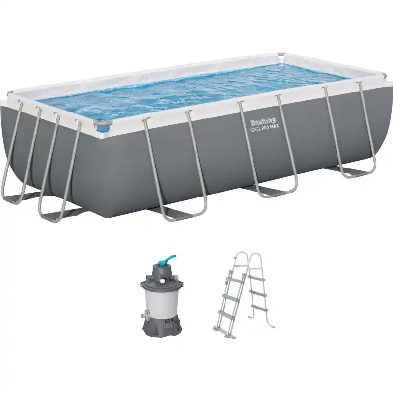 Zertifiziert BESTWAY Steel Pro Max Frame Pool 404 x 201 x 100 cm, mit Sandfilteranlage 56442