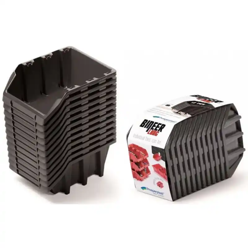 Sonderaktion Kistenberg BINEER LONG SET Werkstattbehälter 12 Stück, 120x77x60mm, Schwarz KBILS12