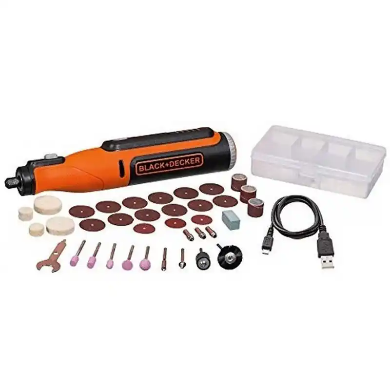 Black Decker BCRT8IK-XJ Akku-Geradschleifer (7,2V/1,5Ah) mit Zubehör 52 Stück im Koffer Top-Angebot
