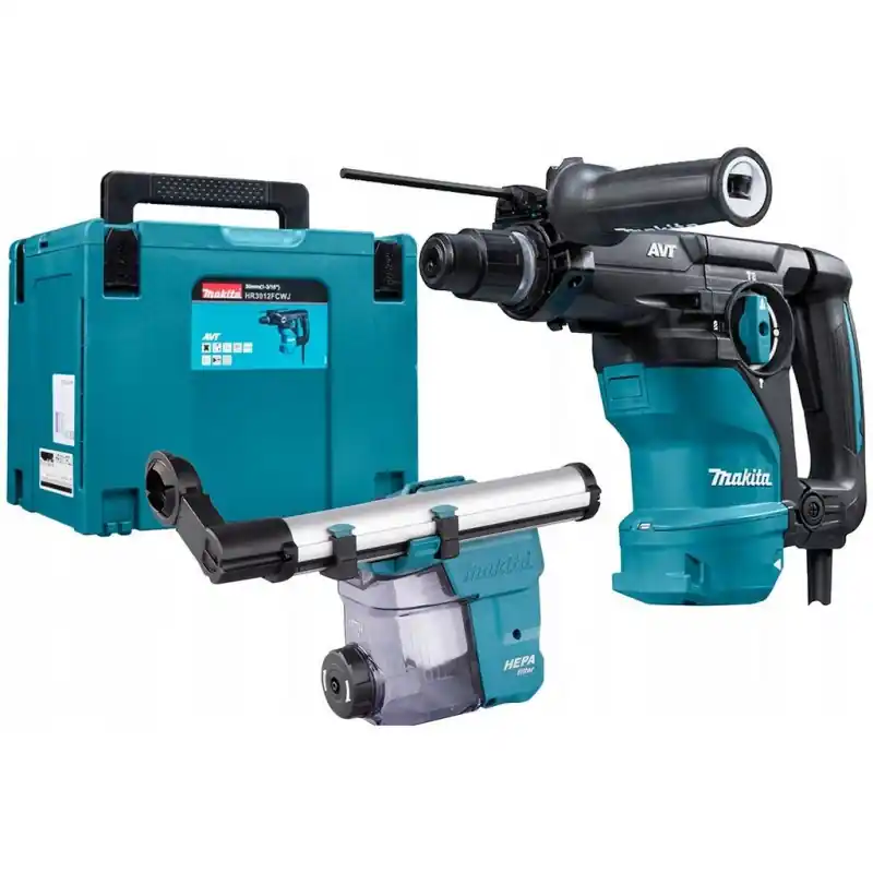 Makita HR3012FCWJ Kombihammer mit Staubabsaugung SDS-Plus, AVT (1050W/3,9J) Schnäppchen
