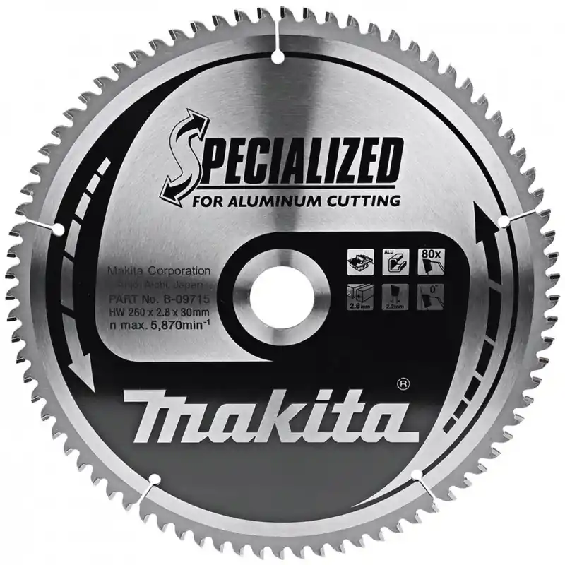 Makita B-09715 Aluminium-Sägeblatt 260x30 80 Z Preis Gesenkt