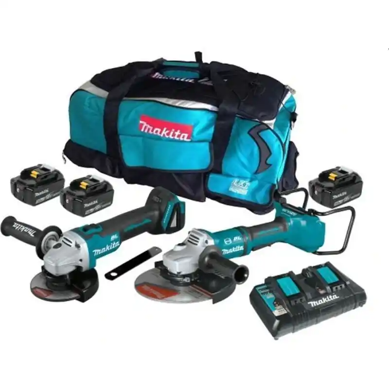 Schneller Versand Makita DLX2245PT1 Akku-Winkelschleifer-Set DGA900Z, DGA506Z, 3x Akku 18V/5Ah