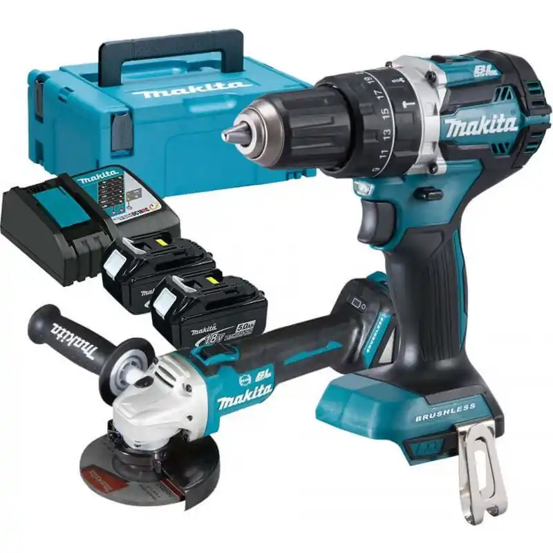 Makita DLX2272TJ Akku Maschinenset 18V DHP484Z+DGA513Z (2x5,0Ah/18V) Makpac 4 Expressversand